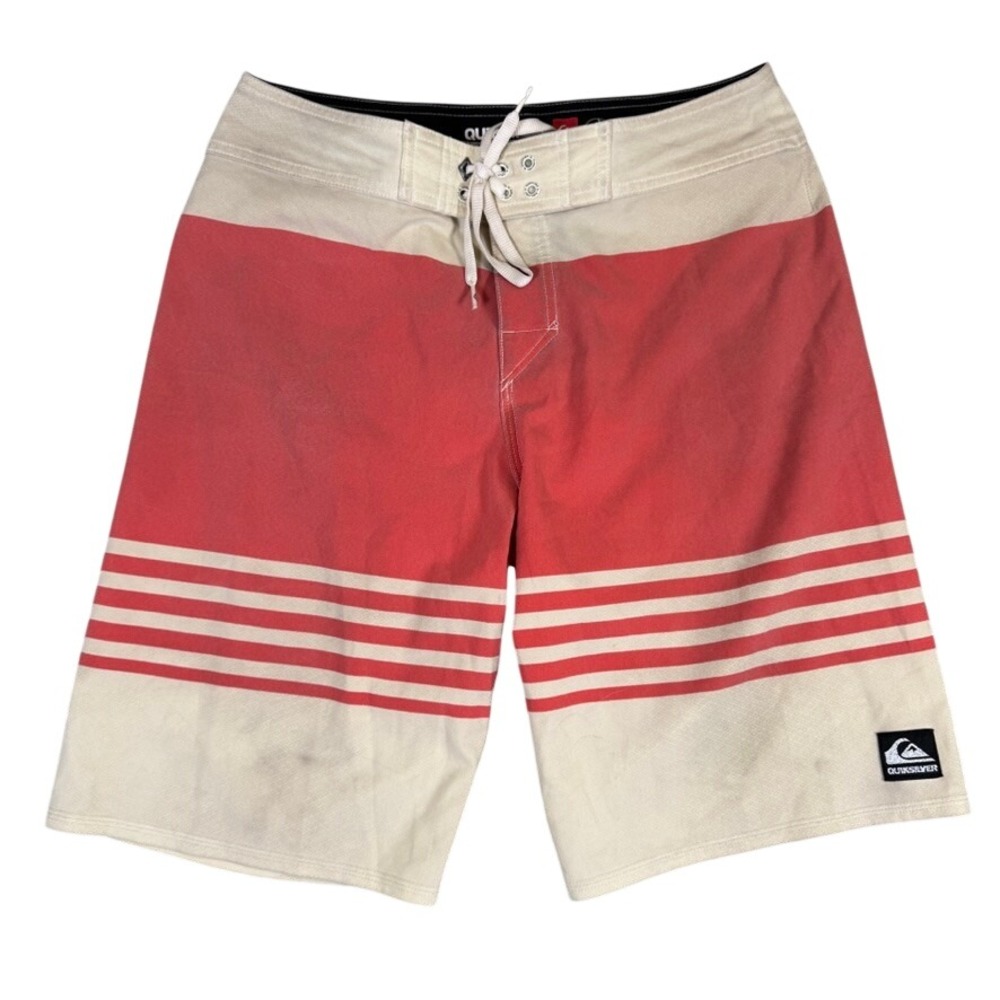 Quiksilver Cypher Dane Reynolds Board Shorts Red Cream Striped Mens 32 N101249
